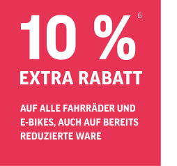 10% Extra-Rabatt auf alle Fahrräder und E-Bikes in unseren Leipziger Filialen