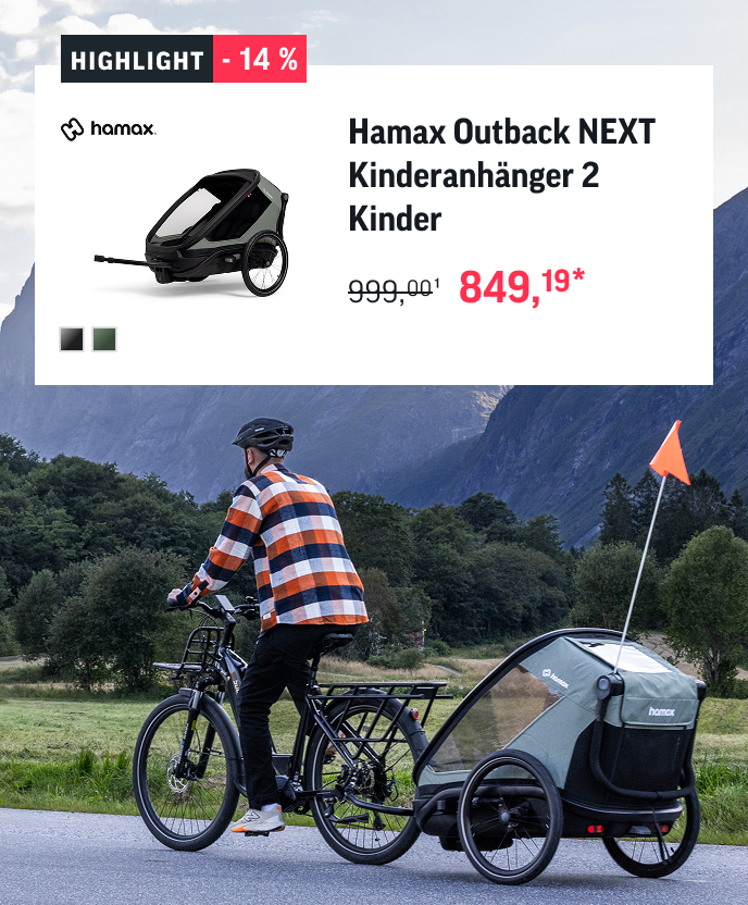 Der Hamax Outback NEXT Kinderanhänger für 2 Kinder ist ein vielseitiger Begleiter für aktive Familien.