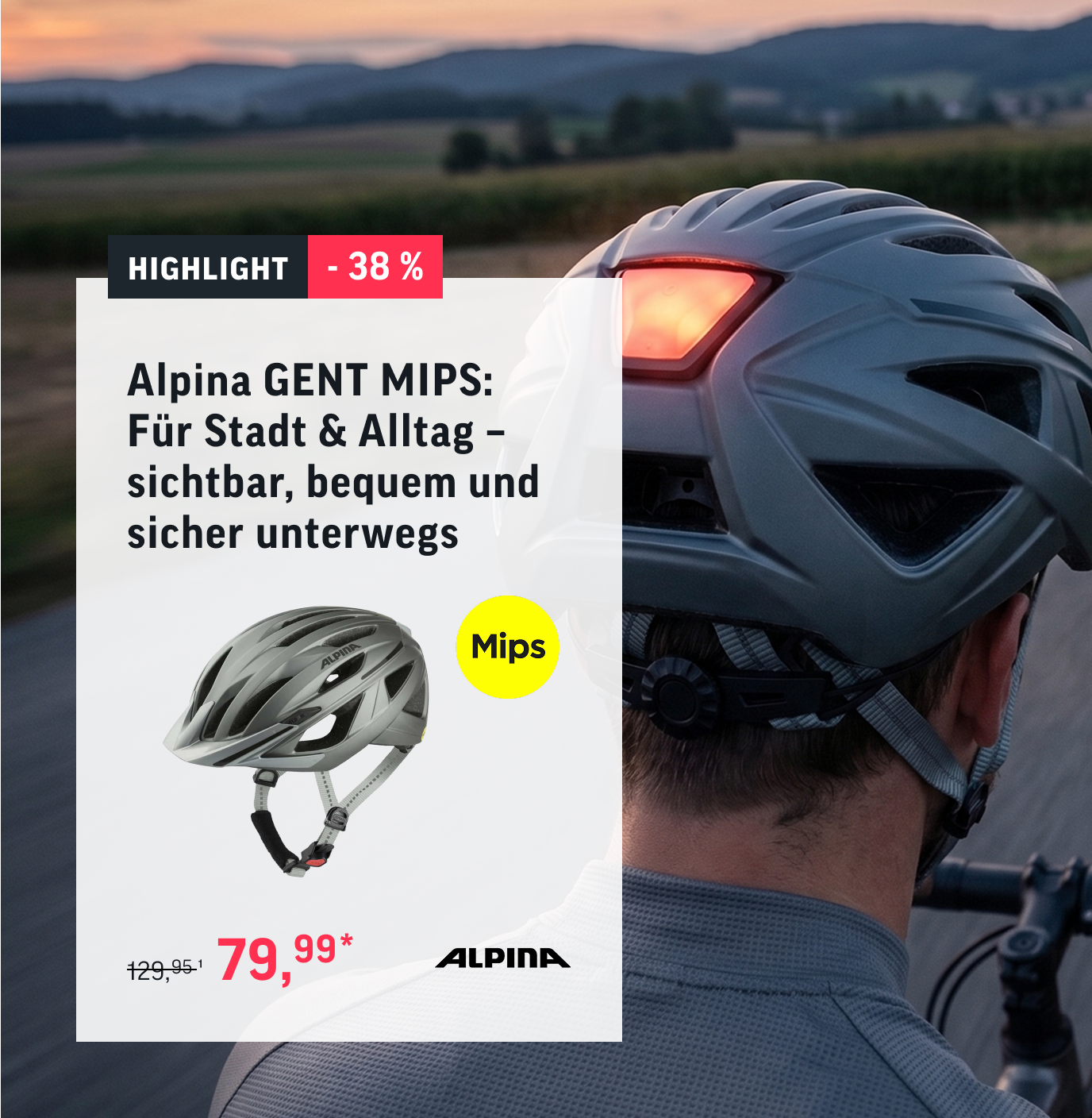 Alpina GENT MIPS: Für Stadt & Alltag – sichtbar, bequem und sicher unterwegs für 79,99€ statt 129,95
