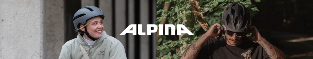 Alpina die Marke für Helme und Brillen für Biker und Bikerinnen