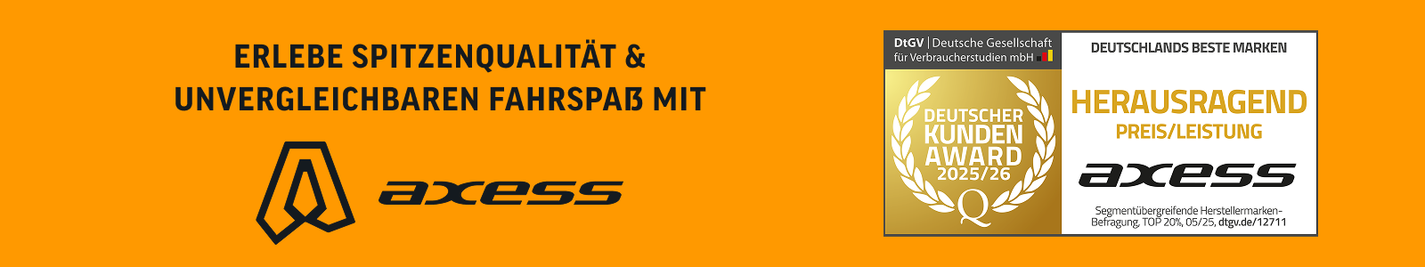 Die Marke Axess hat das Preis-/Leistungssiegel erhalten
