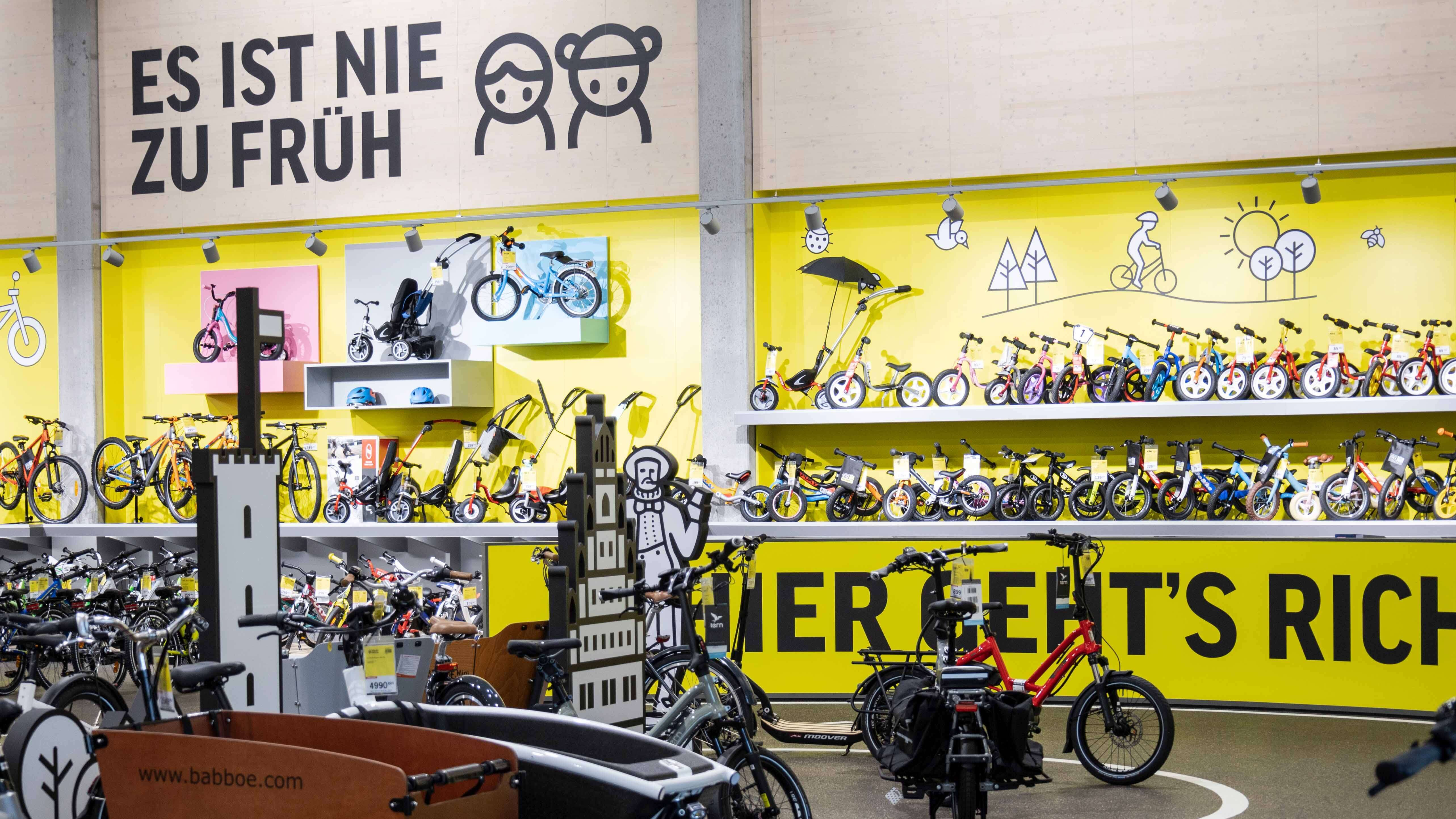 Teststrecke und Kinderräder bei Lucky Bike in Bielefeld