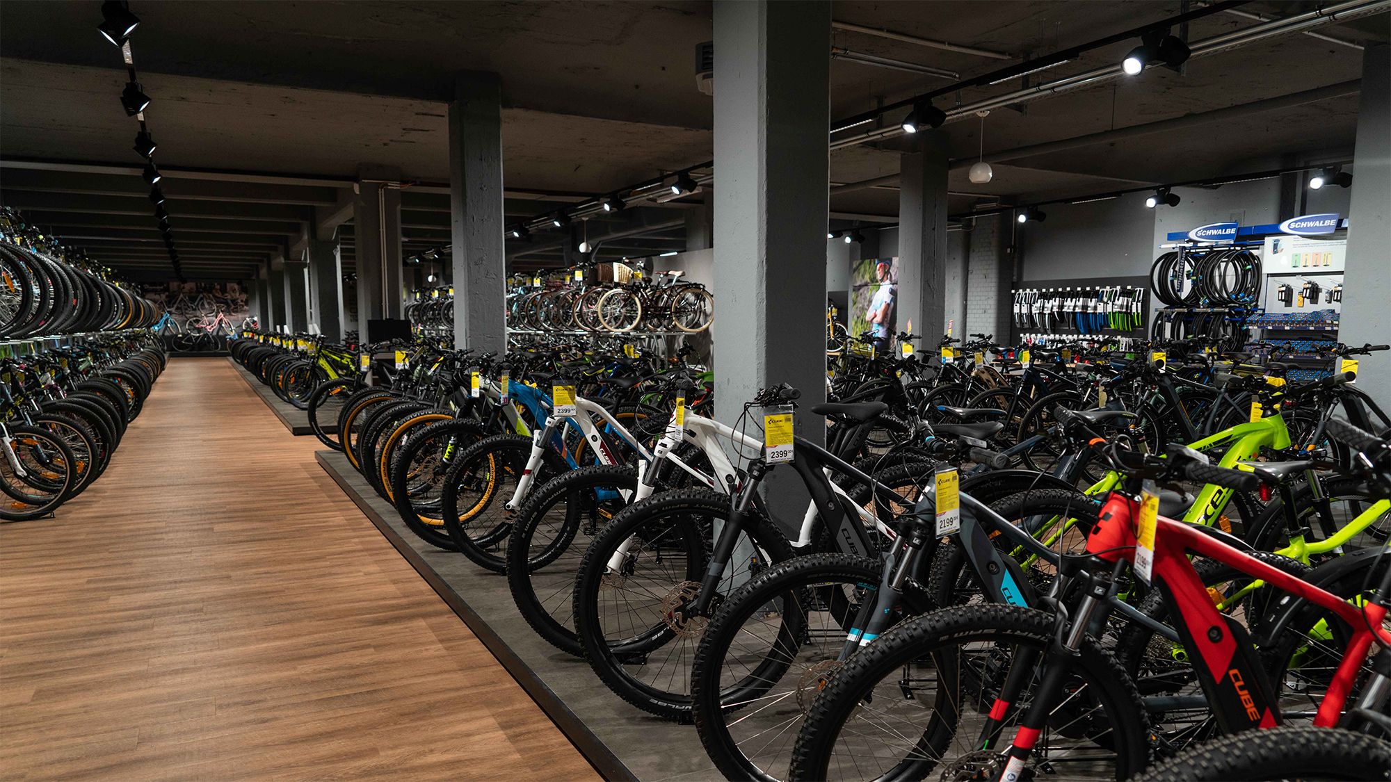 Fahrradsortiment in der Lucky Bike Filiale Chemnitz