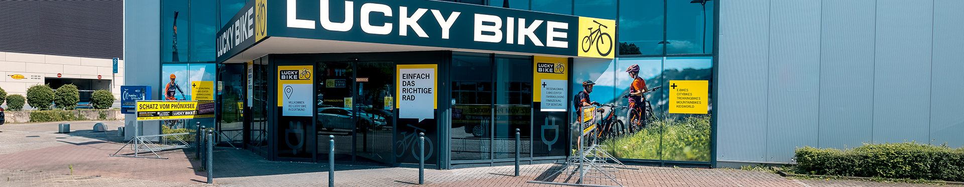 Außenansicht der Lucky Bike Filiale Dortmund