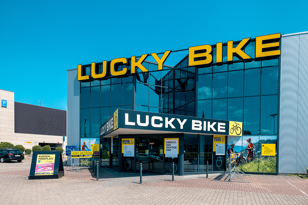 Außenansicht der Lucky Bike Filiale Dortmund