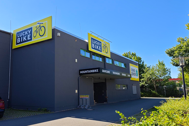 Außenansicht der Lucky Bike Filiale Erfurt
