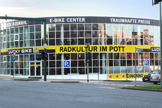 Außenansicht der Lucky Bike Filiale Essen