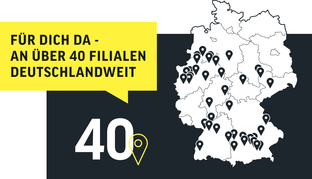 Für dich da - an über 40 Filialen deutschlandweit 