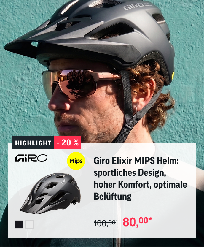 Giro Elixir mips Helm - sportliches Design, hoher Komfort, optimale Belüftung. Für 80,00€ statt 100,00€