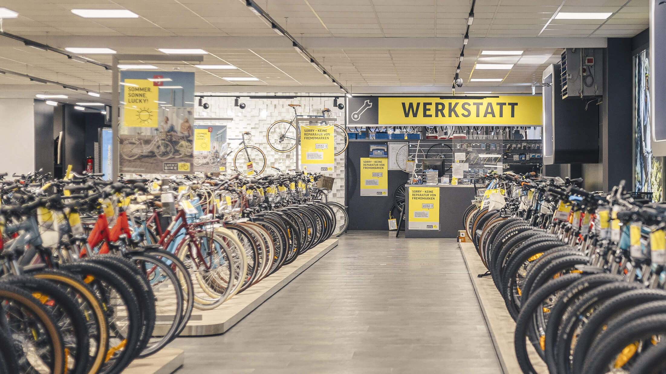 Werkstatt in der Lucky Bike Filiale Günzburg