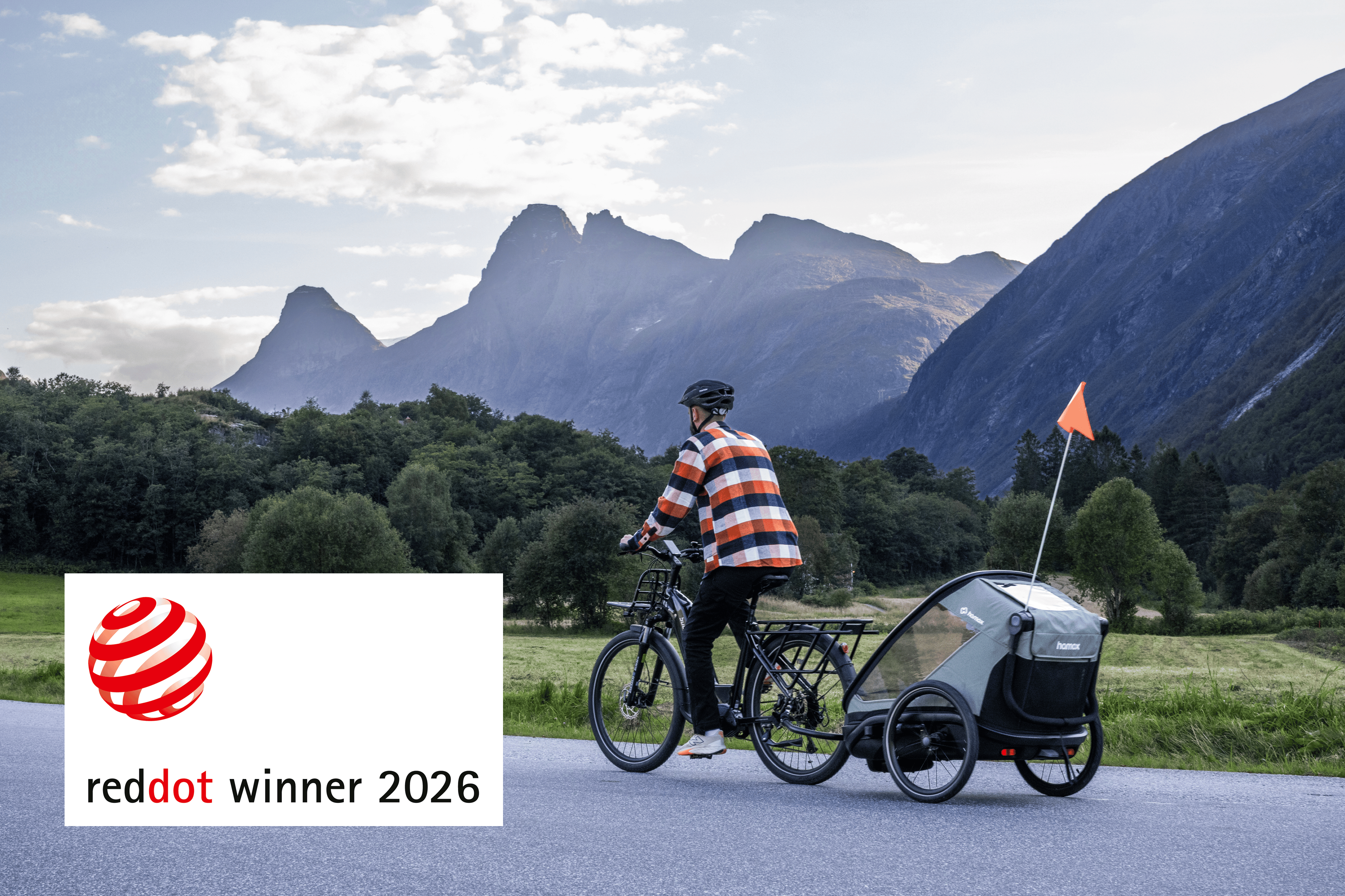Hamax Outback Next Fahrradanhänger - ausgezeichnet mit dem Red Dot Award: Product Design 2026.