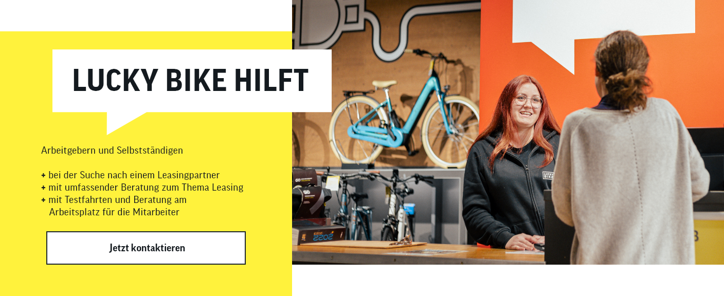 Lucky Bike hilft Arbeitgebern und Selbstständigen zum Thema Leasing - Nimm jetzt Kontakt auf