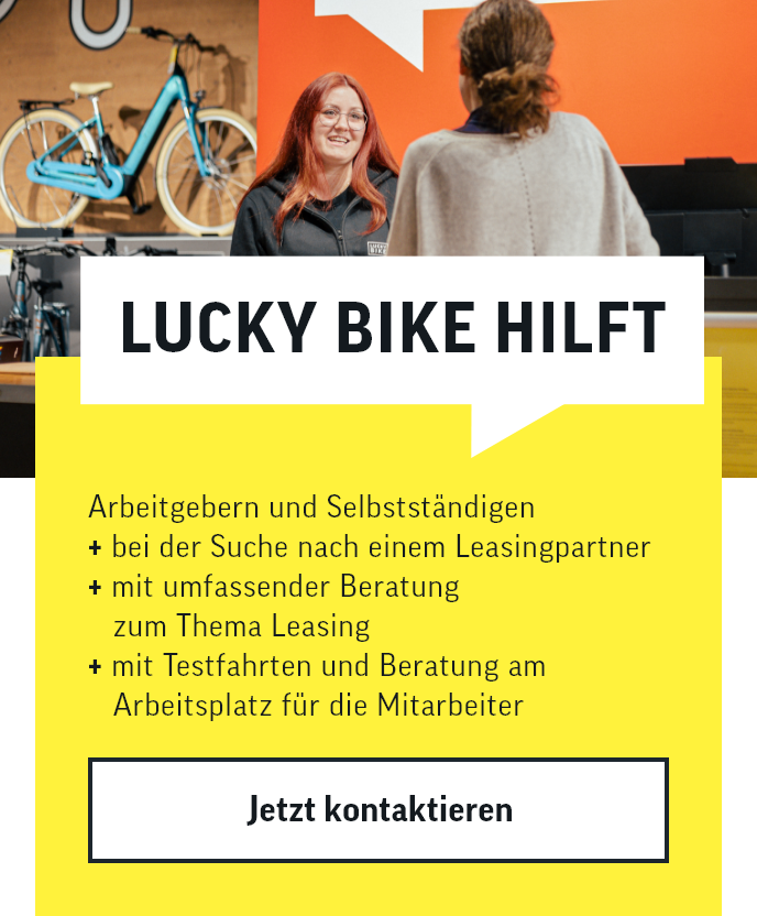 Lucky Bike hilft Arbeitgebern und Selbstständigen zum Thema Leasing - Nimm jetzt Kontakt auf