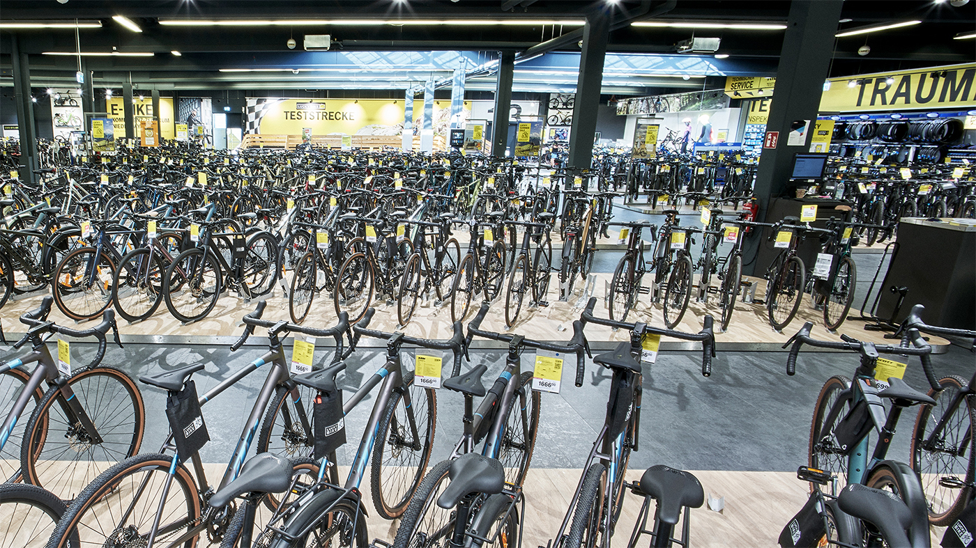 Rennräder in der Lucky Bike Filiale Landshut