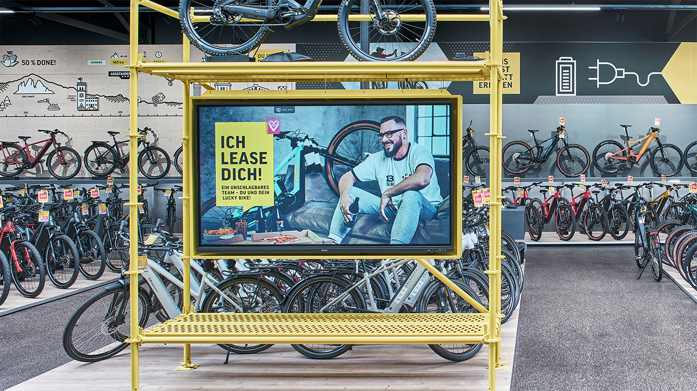 Innenansicht der Lucky Bike Filiale München Süd in Sauerlach