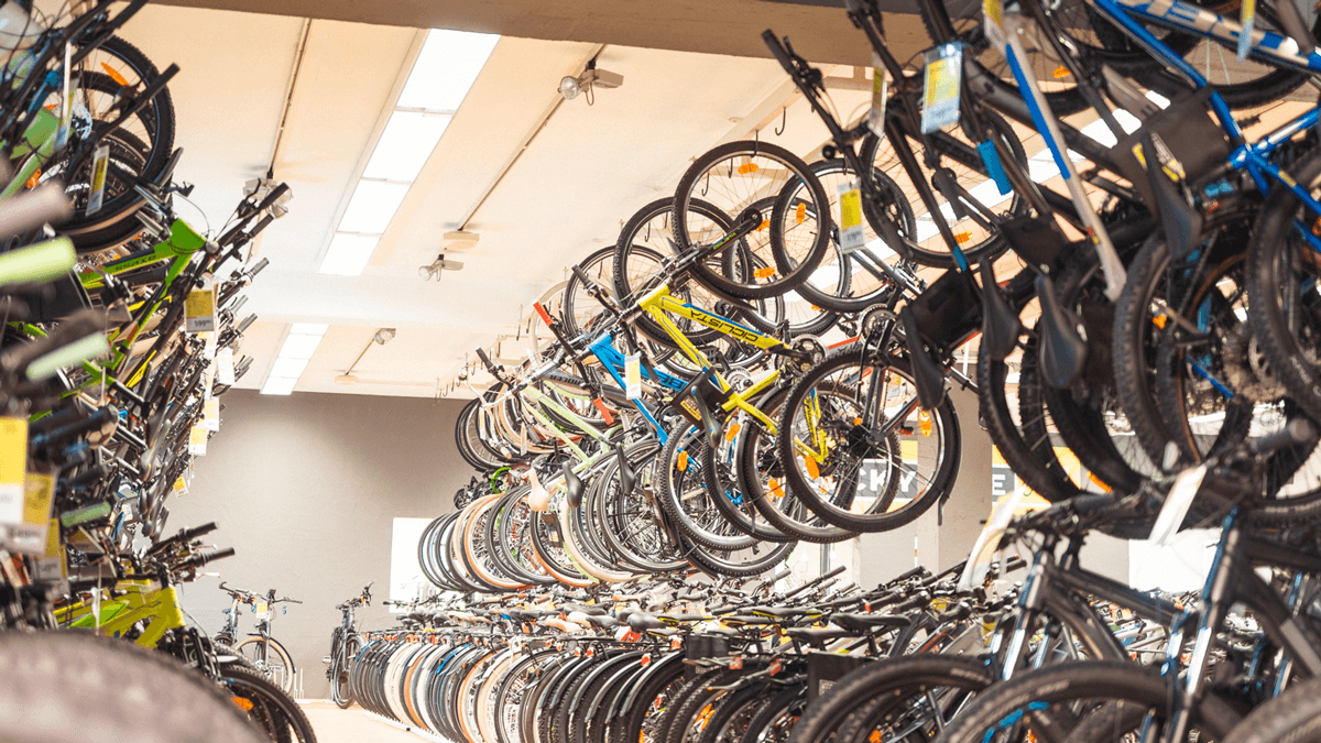 Fahrradsortiment in der Lucky Bike Filiale Steindorf