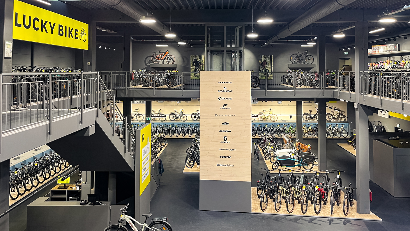 Innenansicht der Lucky Bike Filiale Stuttgart