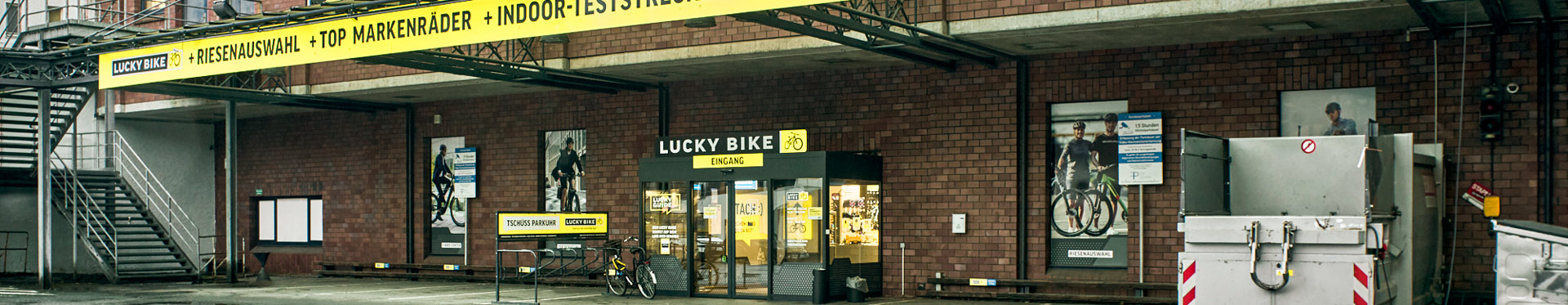 Außenansicht der Lucky Bike Filiale Duisburg