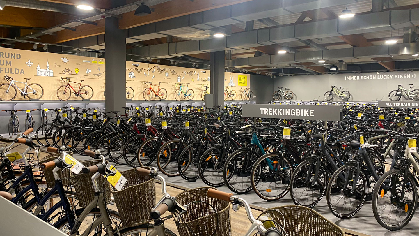 Innenansicht der Lucky Bike Filiale Fulda
