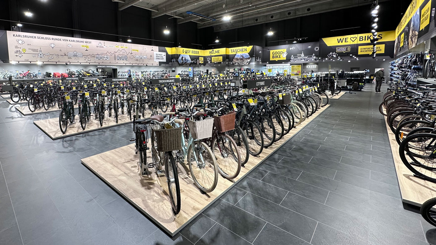 Cityräder in der Lucky Bike Filiale Karlsruhe