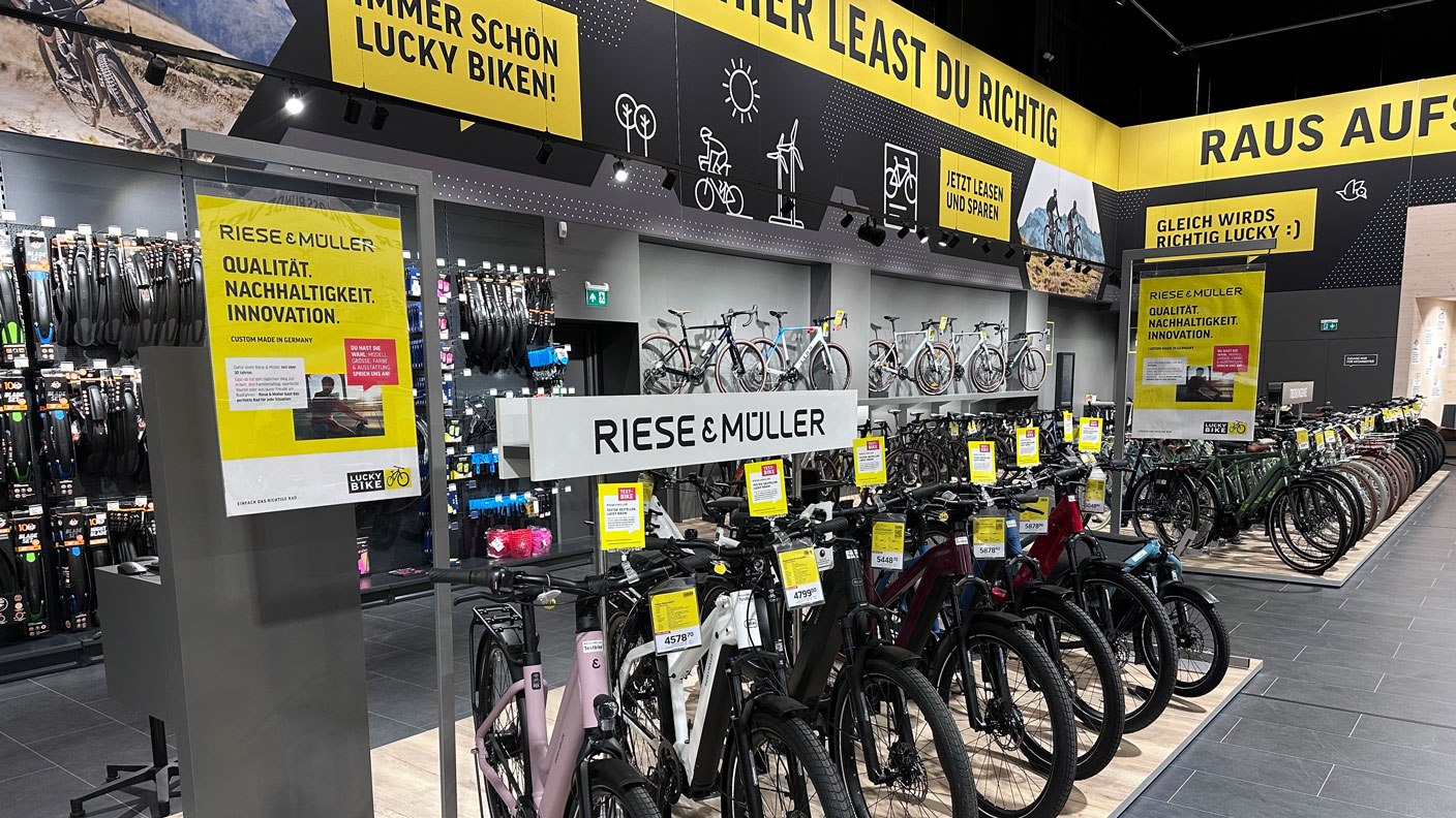 Fahrradsortiment der Lucky Bike Filiale Karlsruhe