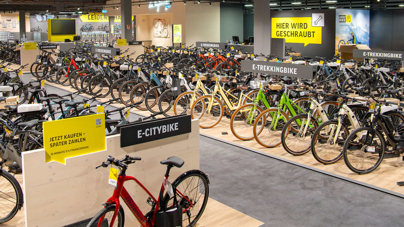 E-Bikes in der Lucky Bike Filiale Leipzig Alte Messe