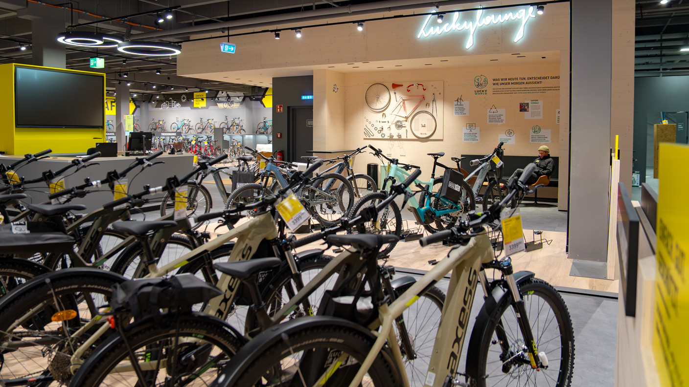 Fahrräder in der Lucky Bike Filiale Leipzig Alte Messe