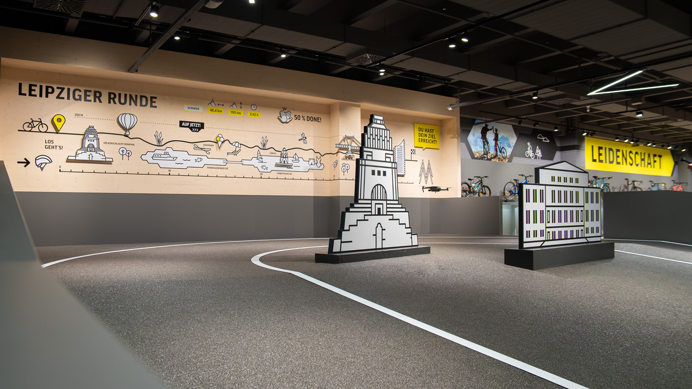 Lokale Dekoration in der Lucky Bike Filiale Leipzig Alte Messe