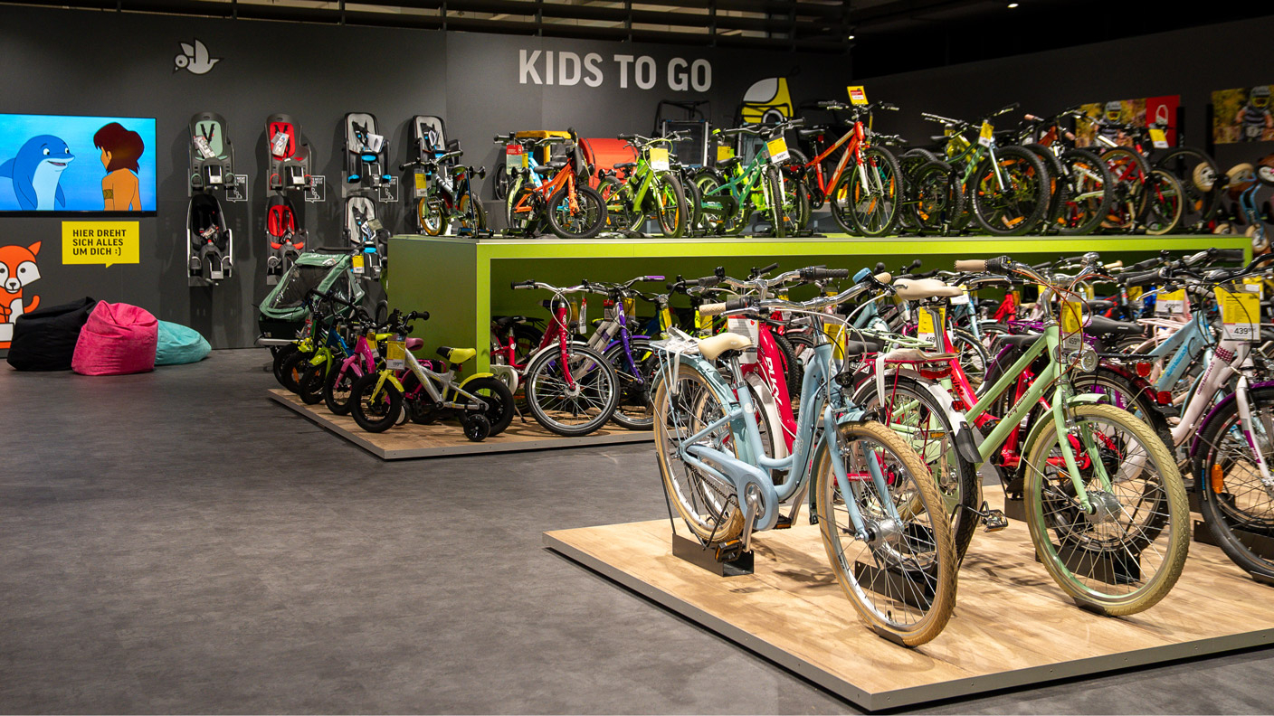 Kinderfahrräder in der Lucky Bike Filiale Leipzig Alte Messe
