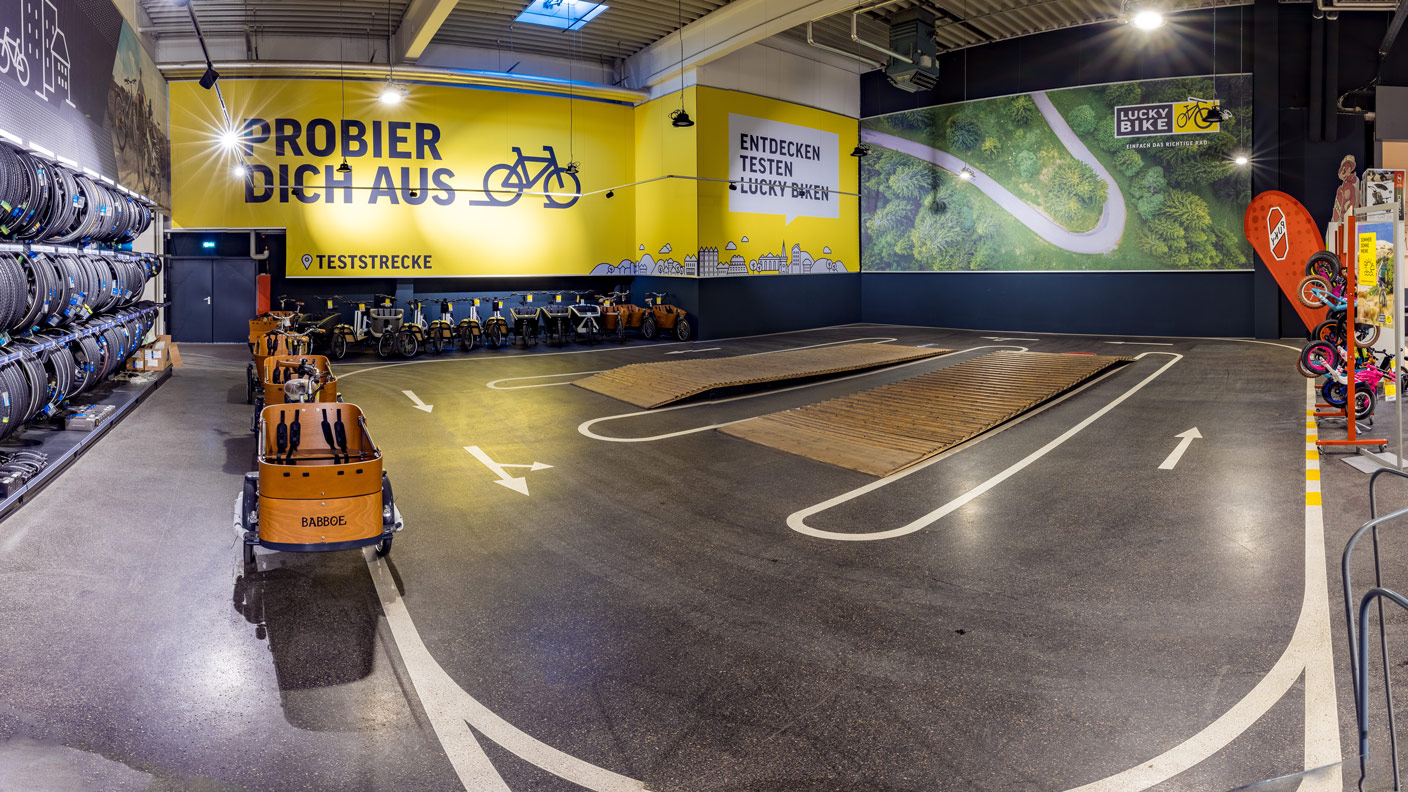 Teststrecke in der Lucky Bike Filiale Dortmund