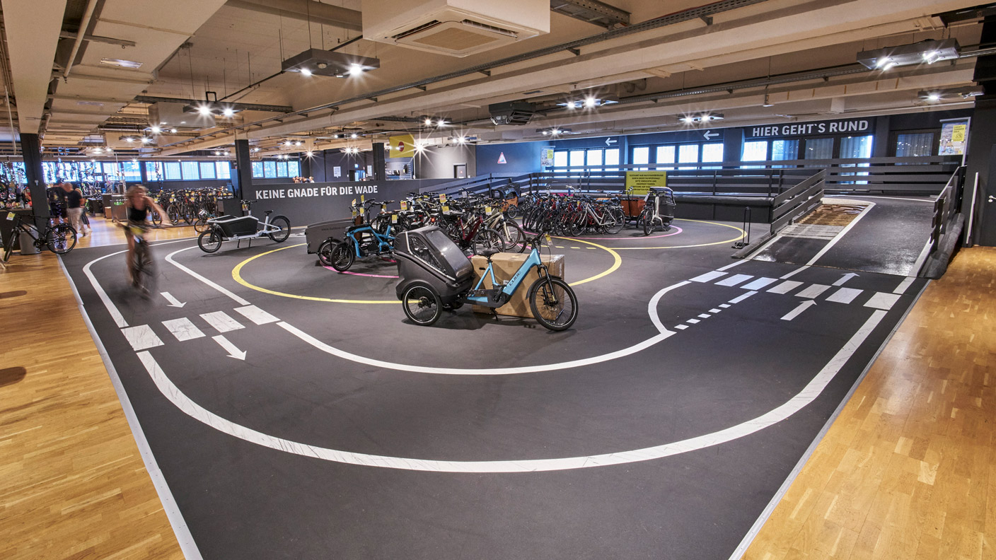 Teststrecke der Lucky Bike Filiale München West Pasing