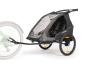 Cube Double Pure Kinderanhänger black grey