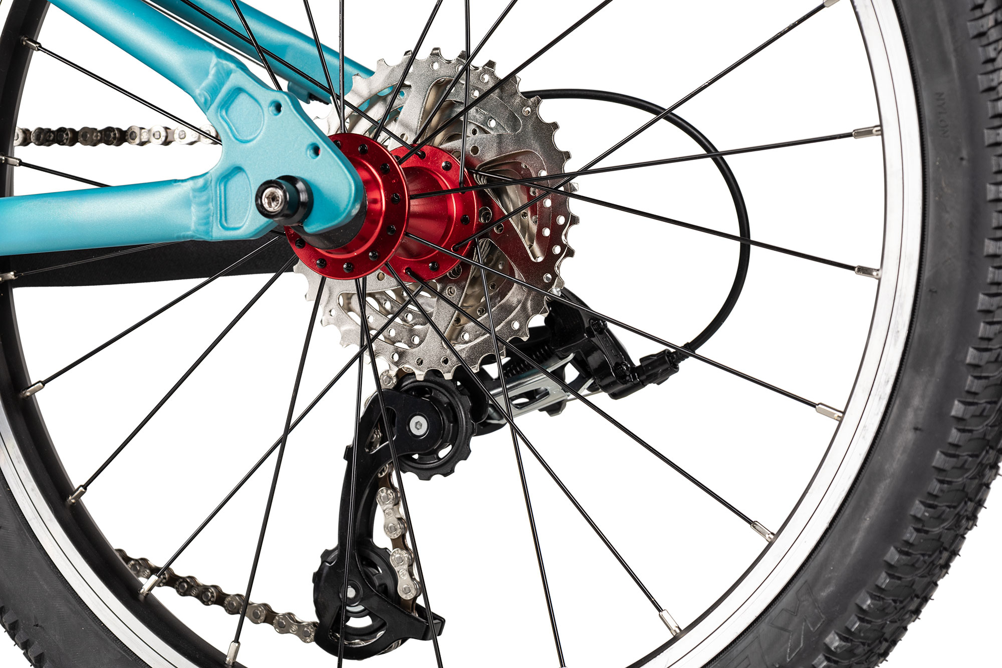 KUbikes 20 MTB 26 cm | türkis glitter/laser red