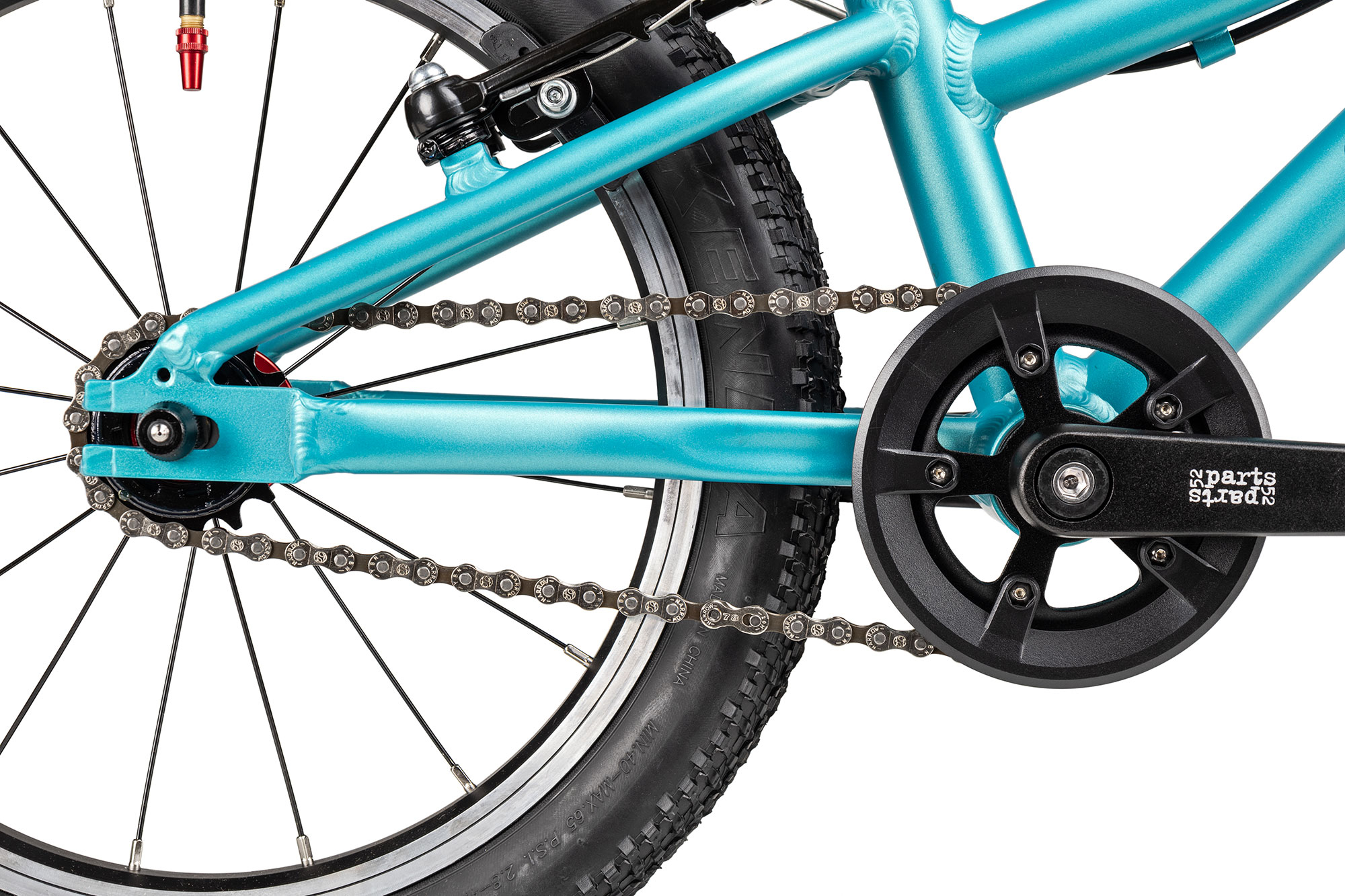 KUbikes 16S MTB 18 cm | türkis glitter/laser red