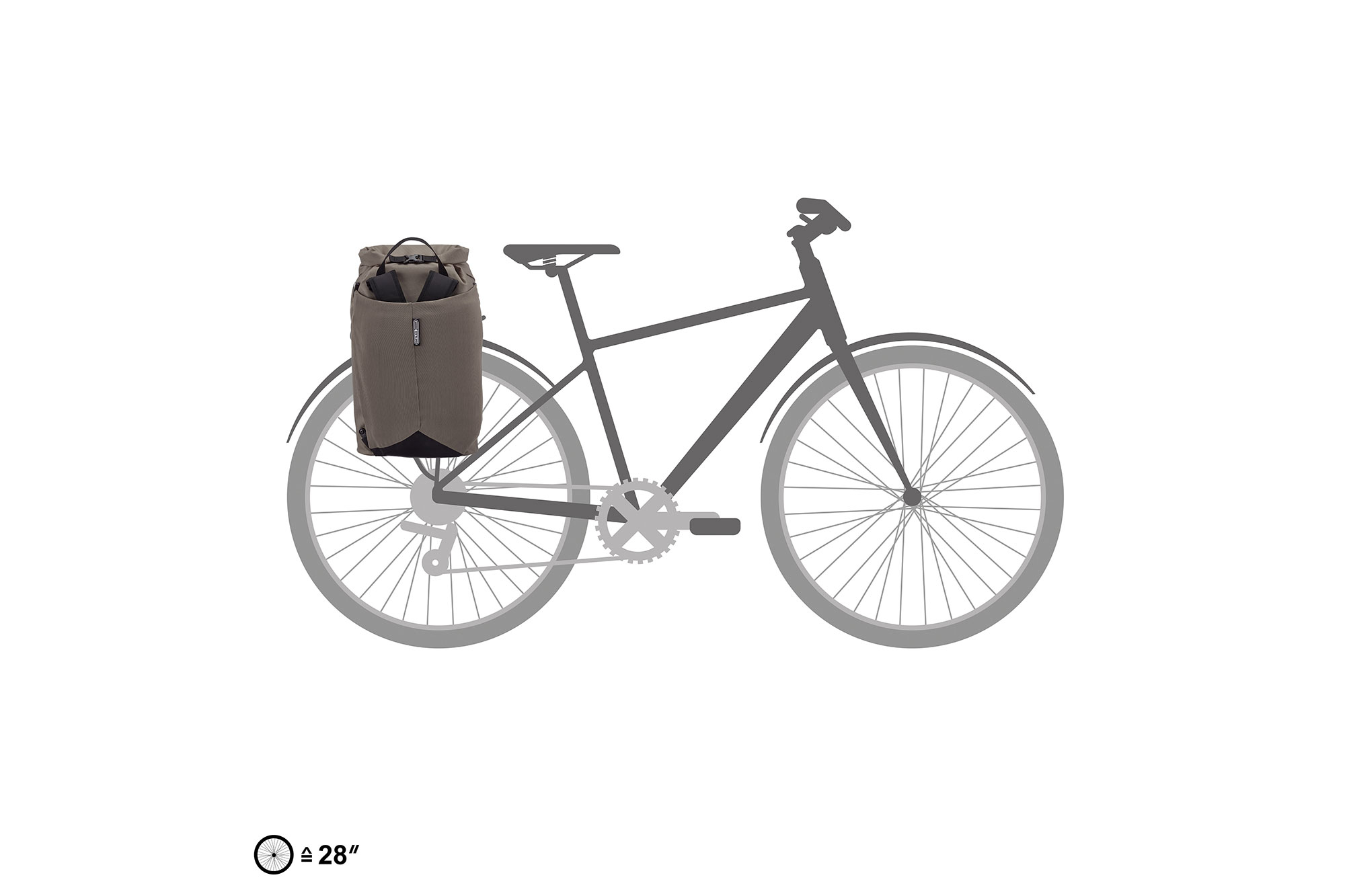 Ortlieb Vario Lite QL2.1 Rucksack Fahrradtasche 22 Liter | dark sand
