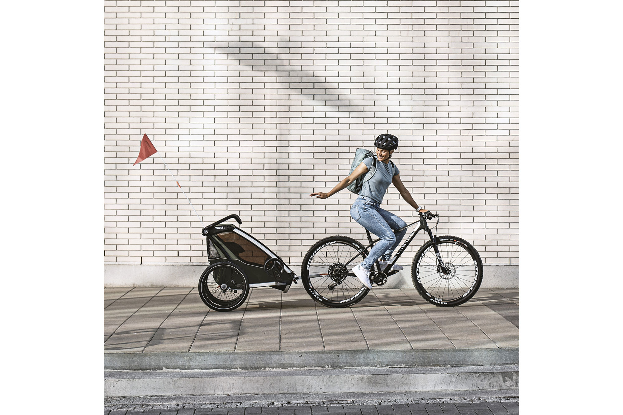 Thule Chariot Lite Multisport-Fahrradanhänger für 2 Kinder vintage green |  2 Kinder