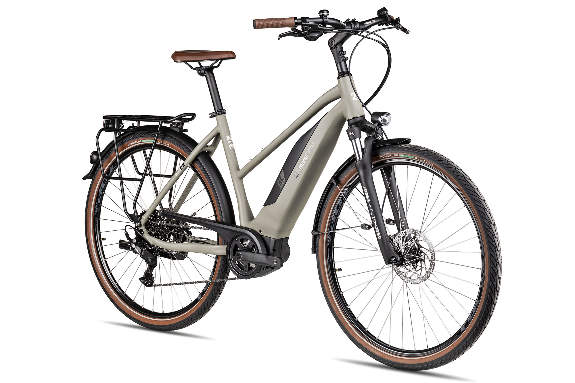 2R Manufaktur ELO 9 Trapez 46 cm | moosgrau matt/perlweiß