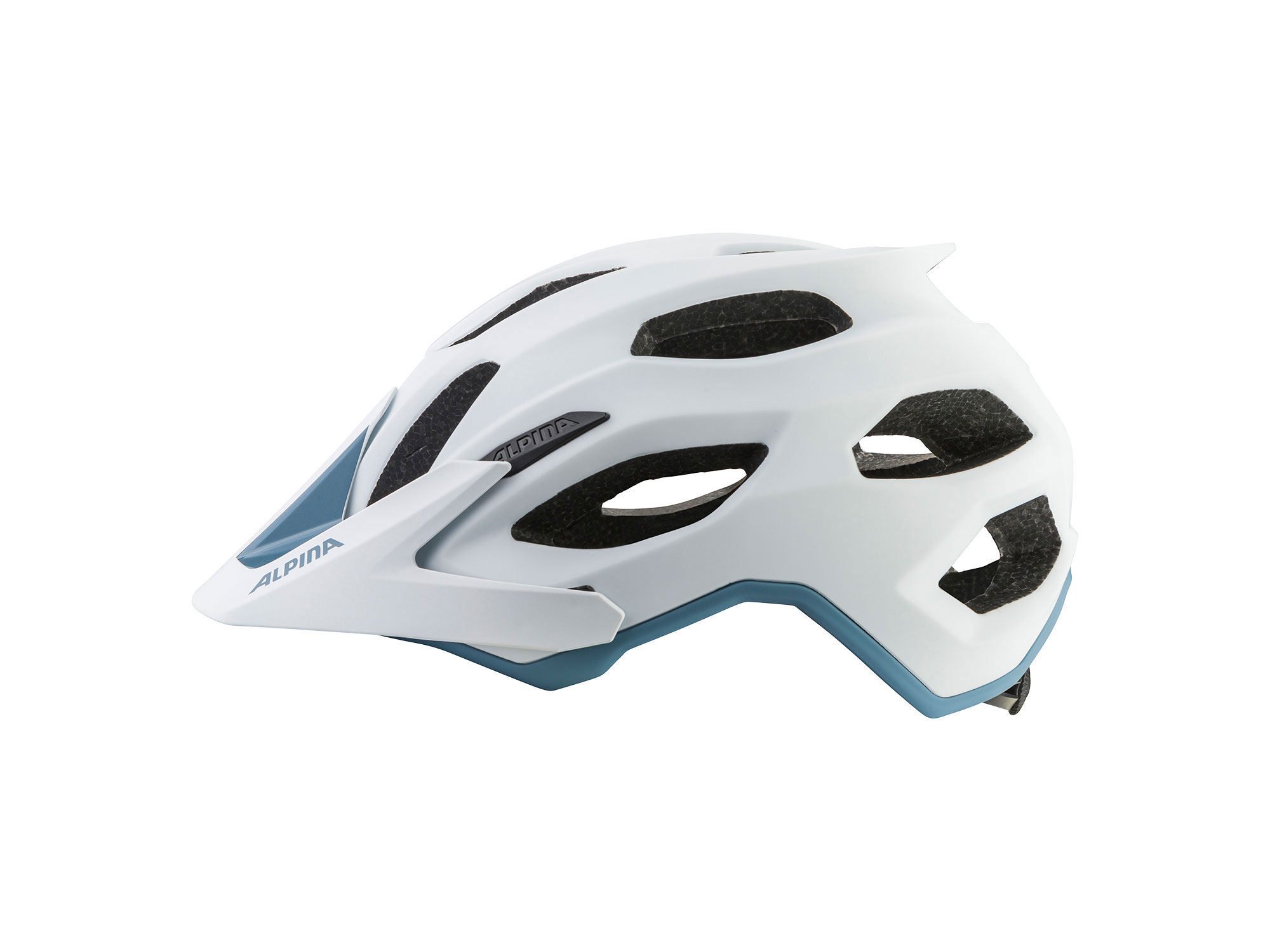 Alpina Carapax 2.0 MTB-Helm 52-57 cm | white pebble blue matt