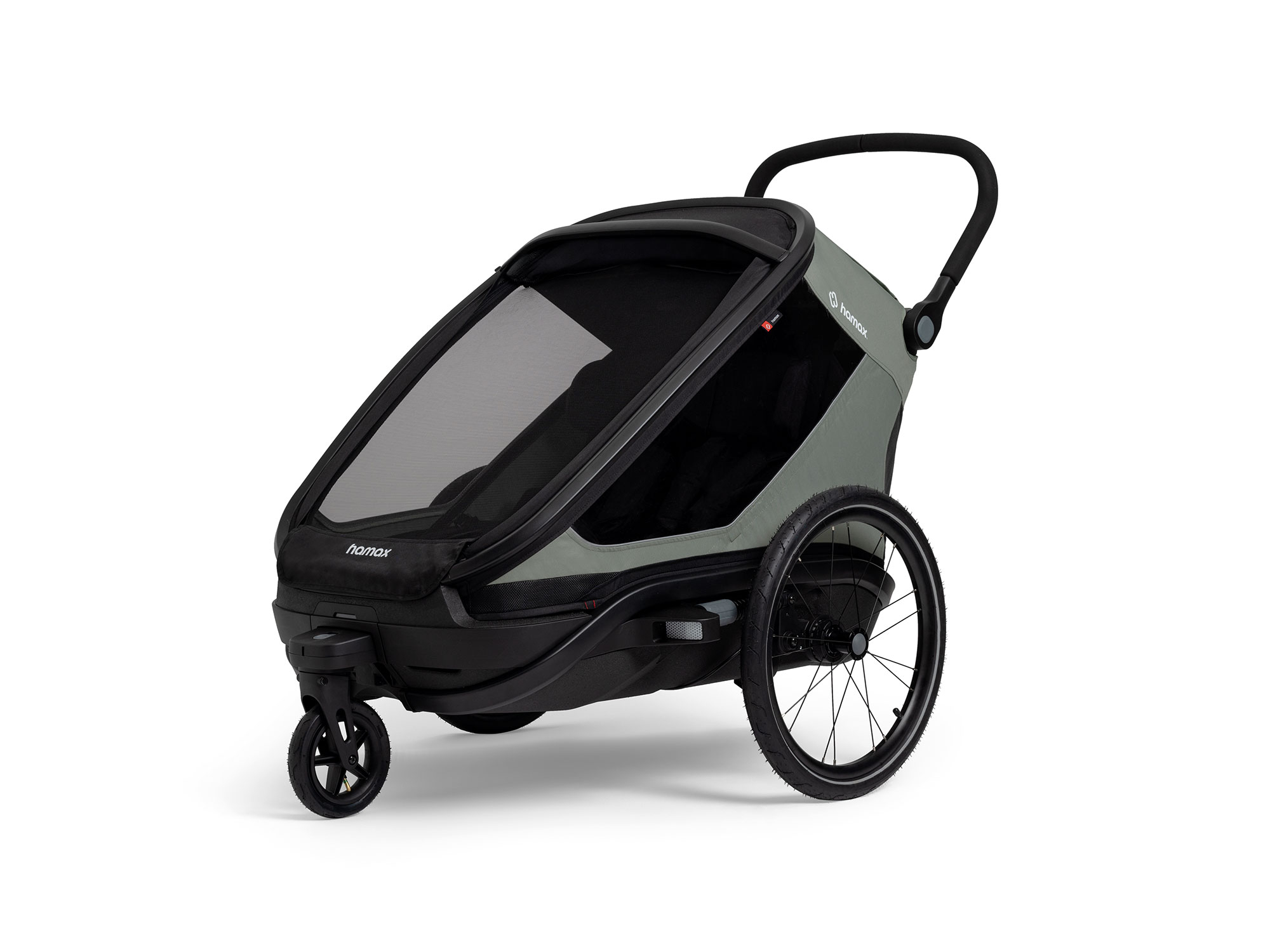 Hamax Outback NEXT Kinderanhänger 2 Kinder 2 Kinder | grün schwarz