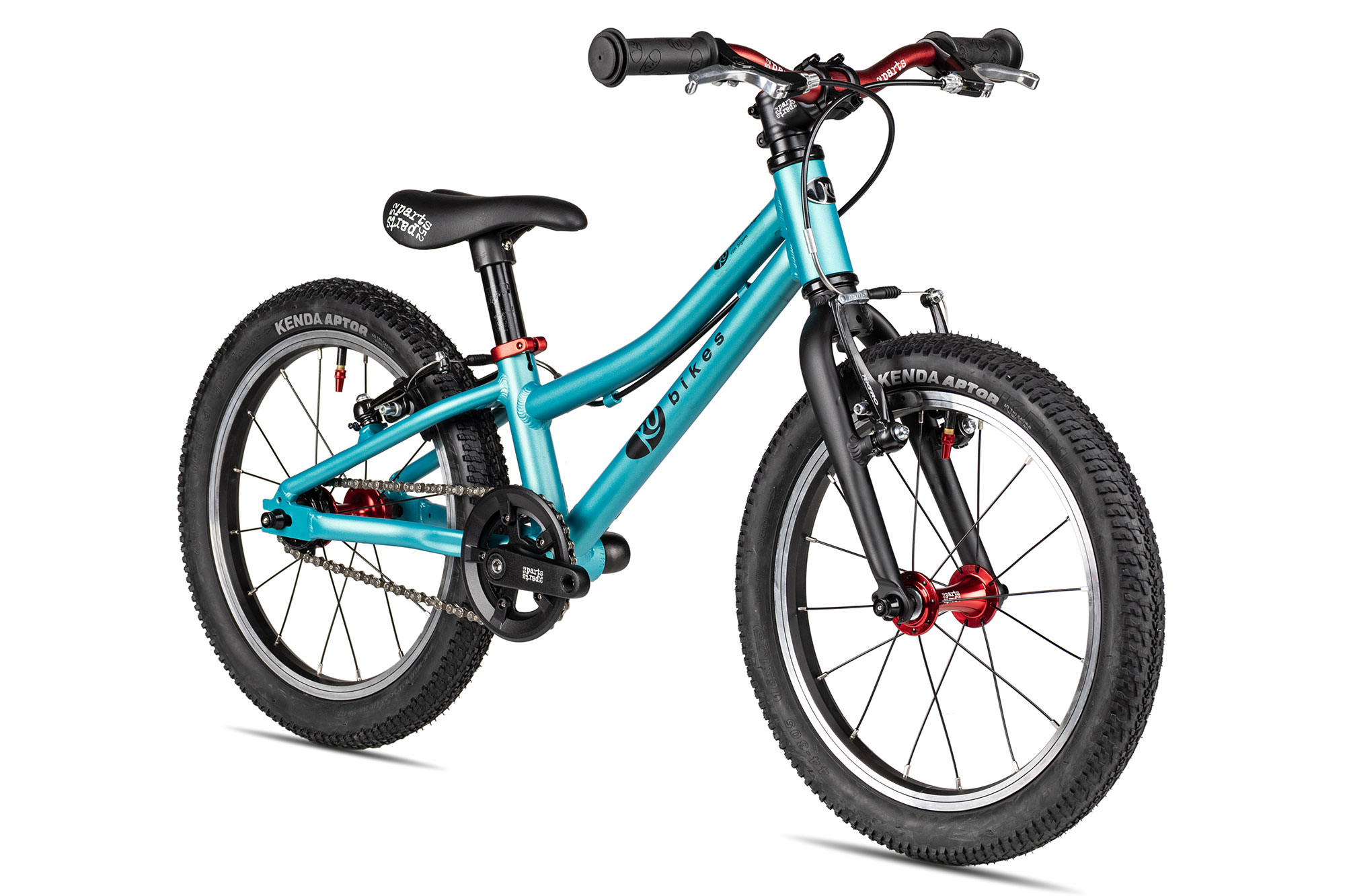 KUbikes 16S MTB 18 cm | türkis glitter/laser red