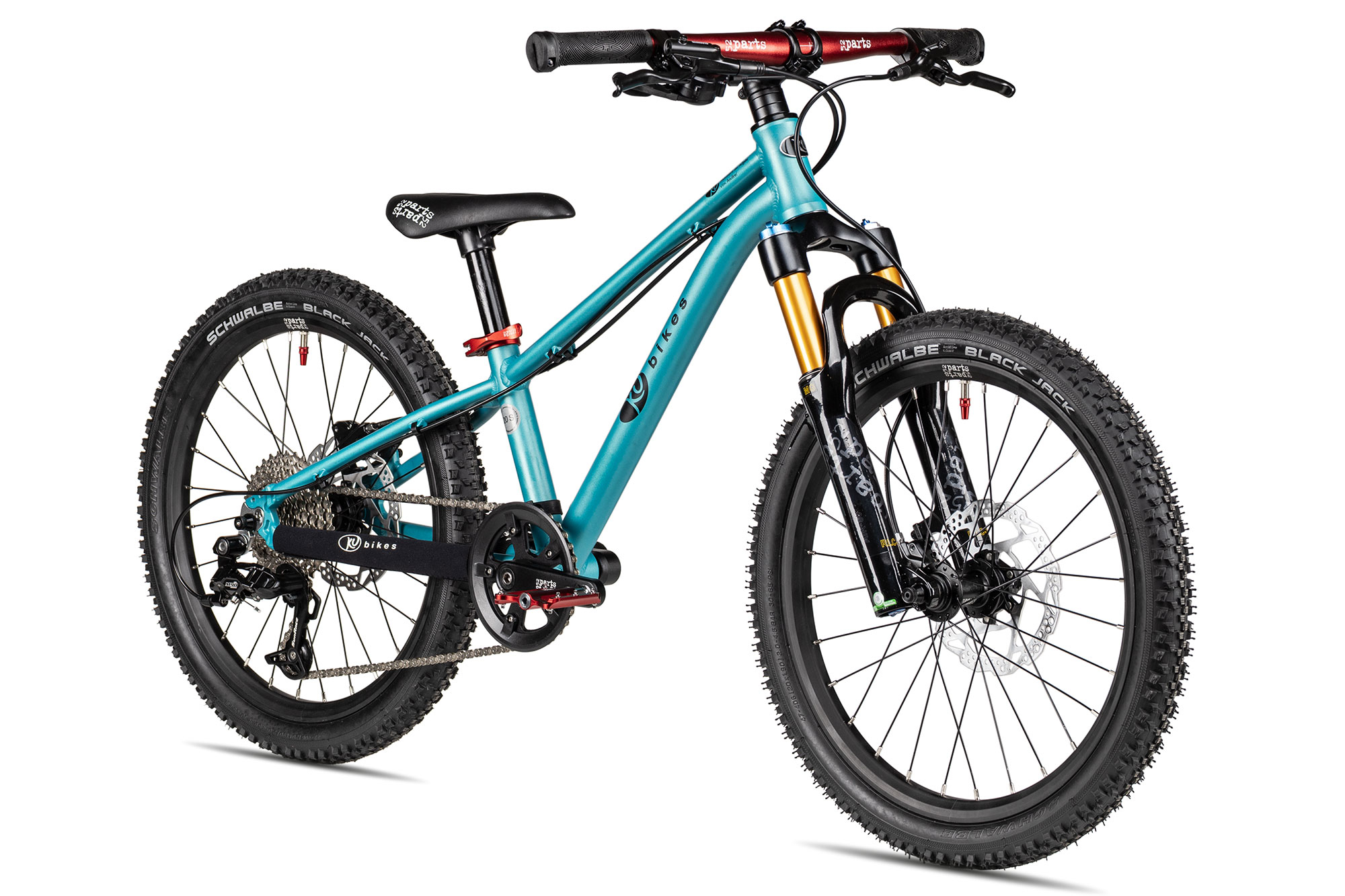 KUbikes 20 MTB Disc S | türkis glitter/laser red