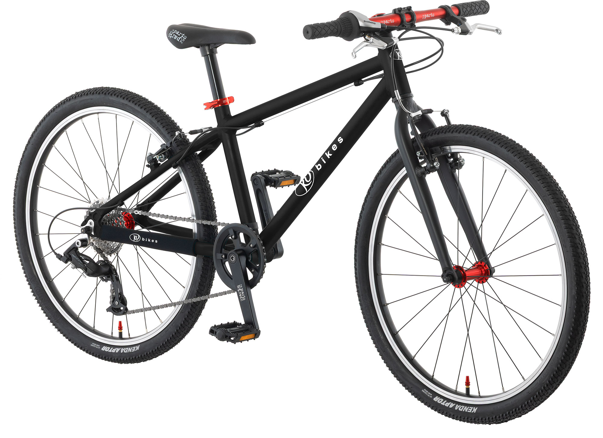 KUbikes 24 MTB 33 cm | schwarz/laser red