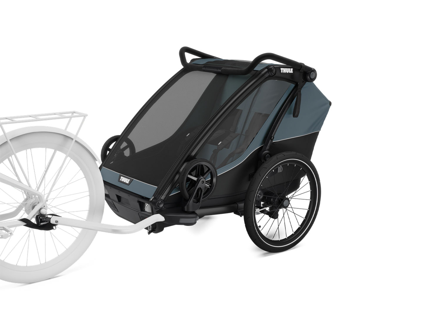 Thule Chariot Cab Kindersportwagen für 2 Kinder dark slate