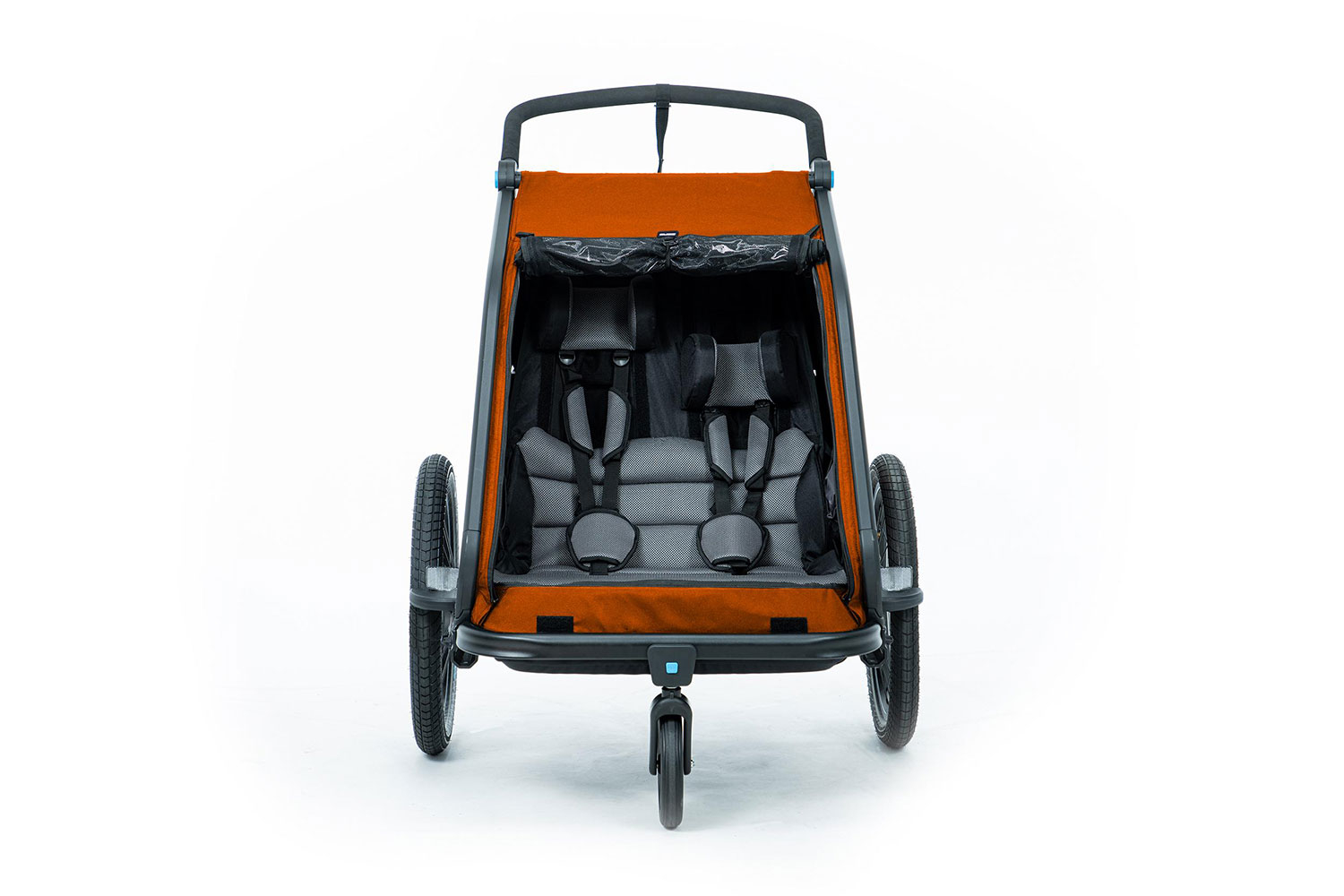Cube Double CMPT Kinderanhänger grey´n´orange | 2 Kinder | Markenräder ...