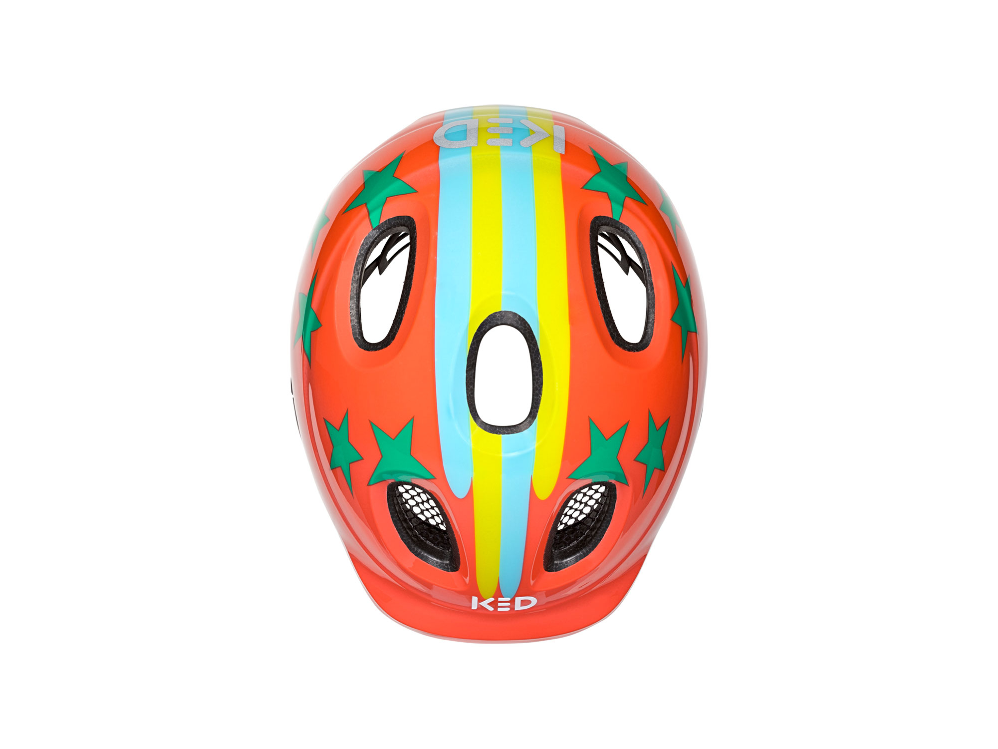 KED Meggy Spark Helm 45-50 cm | stellar stripes red glossy