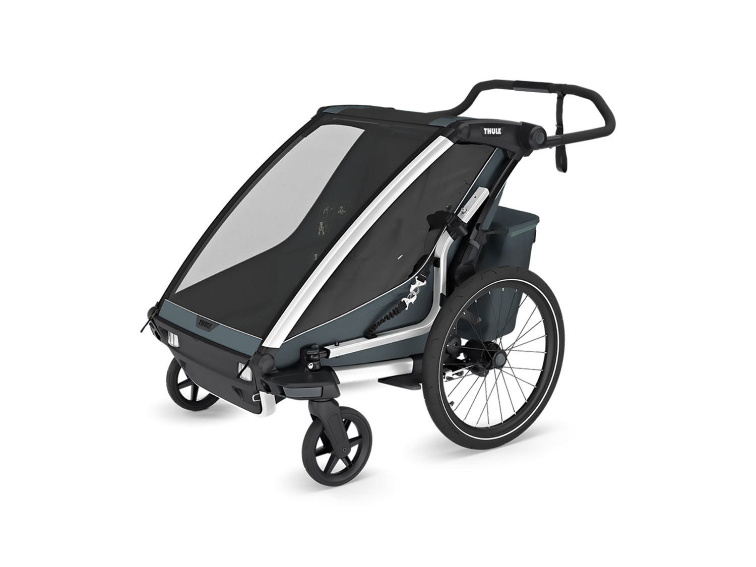 Thule Chariot Cross 2 Kinderanhänger dark slate | 2 Kinder