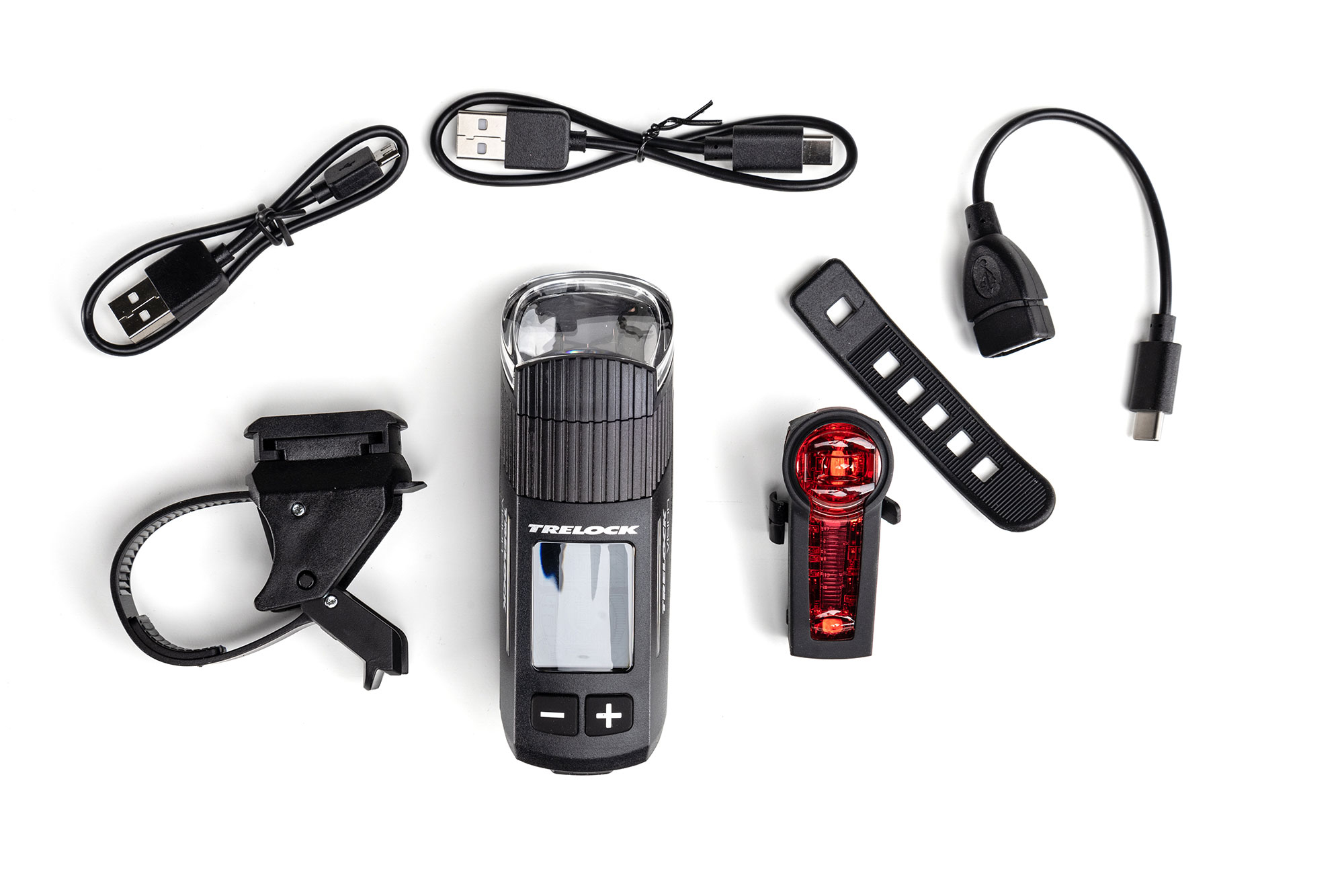 Trelock LS 760 I-Go Vision + LS 740 Vector Signal SET 100 Lux Lichtset schwarz