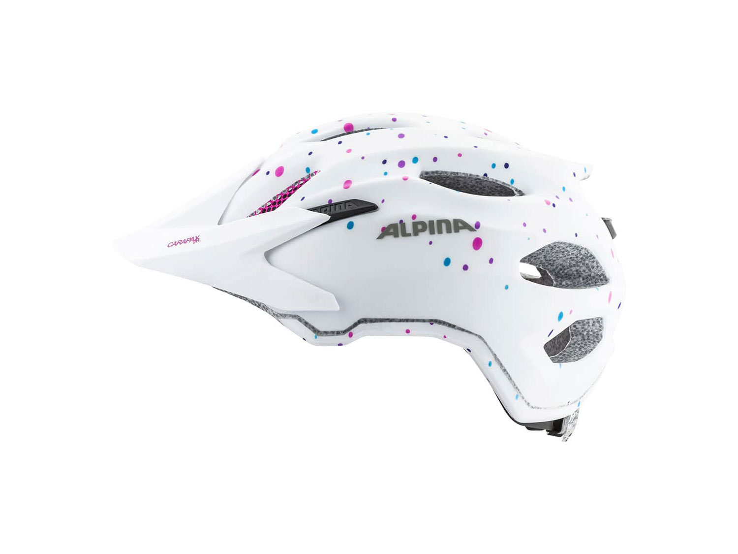 Alpina Carapax Junior Helm 51-56 cm | white polka dots