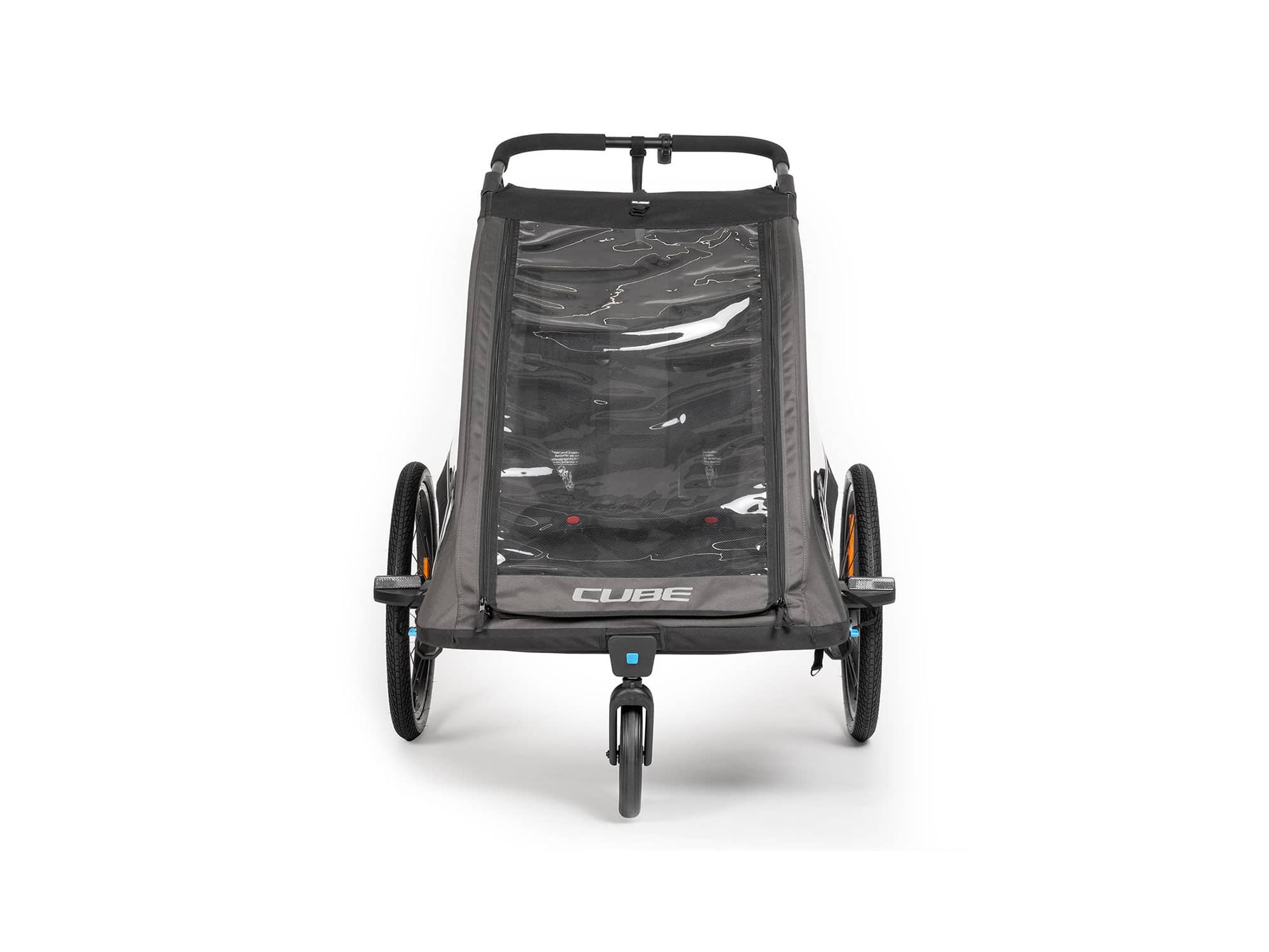 Cube Double Pure Kinderanhänger black grey