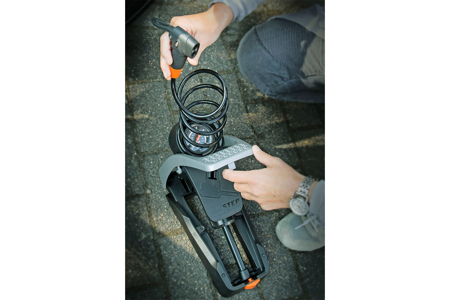 SKS Airstep Fußpumpe schwarz grau